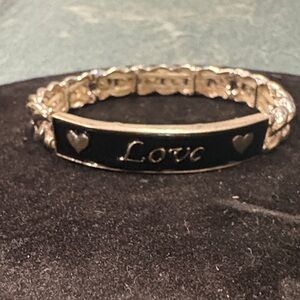 Elegant Black and Silver Love Bracelet